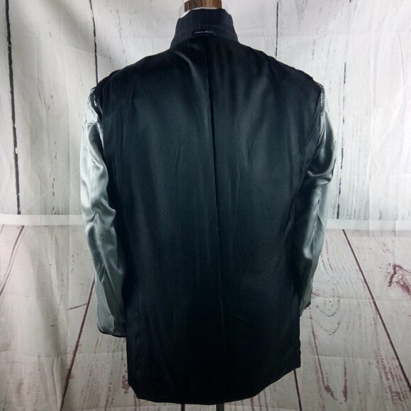 Stafford Executive 44L Wool 2 Button Gray Striped Suit Blazer Jacket - Picture 10 of 10